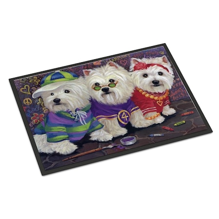 Carolines Treasures 18 x 27 in. Westie Free Spirits Indoor or Outdoor Mat PPP3280MAT